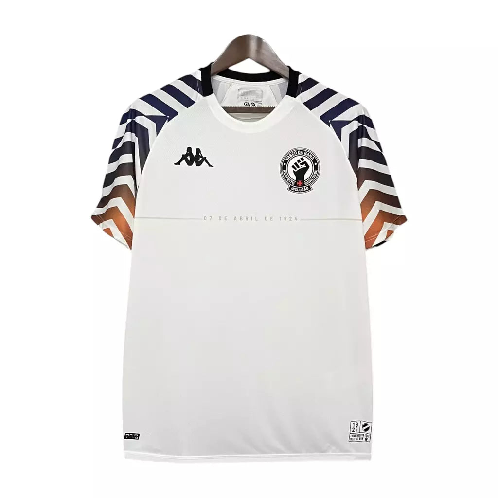 Camisa Vasco Pré-Jogo 24/25 Torcedor Kappa Masculina - Branca
