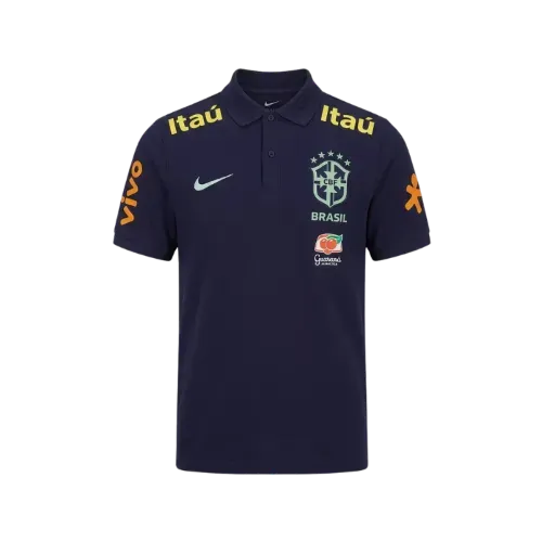 Camisa Brasil Polo De Treino - Azul