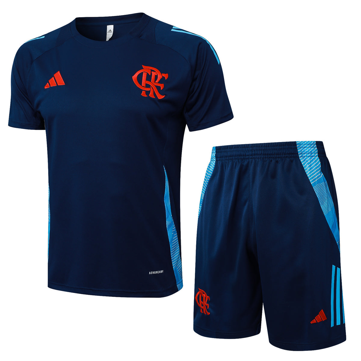 Kit Flamengo Camisa e Short de Treino 2025 - Torcedor Masculino - Azul