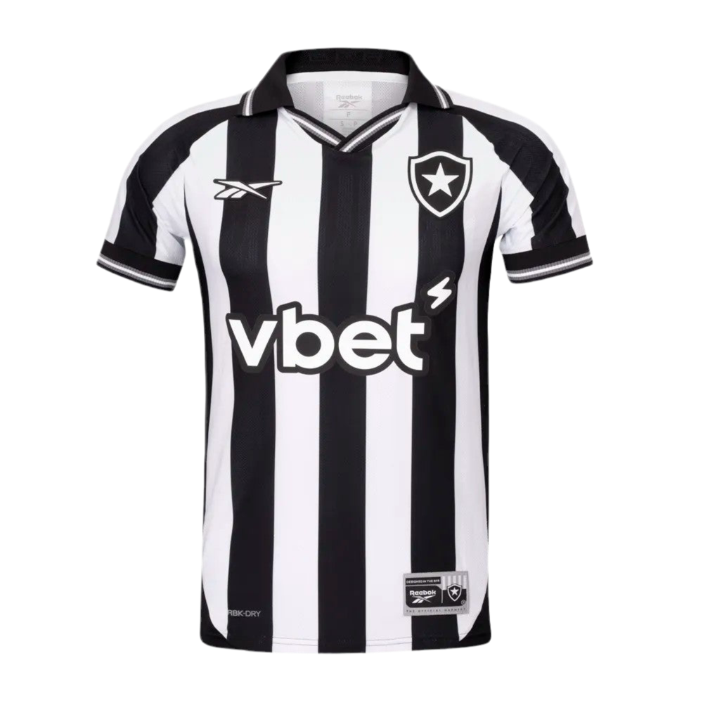 Camisa Reebok Botafogo I 25/26 Masculina Branco e Preto