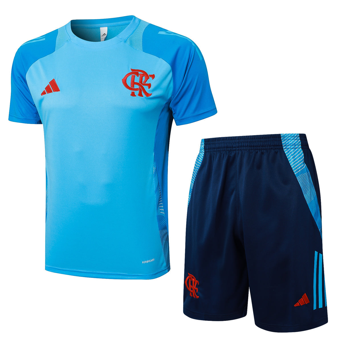 Kit Flamengo Camisa e Short de Treino 2025 - Torcedor Masculino - Azul