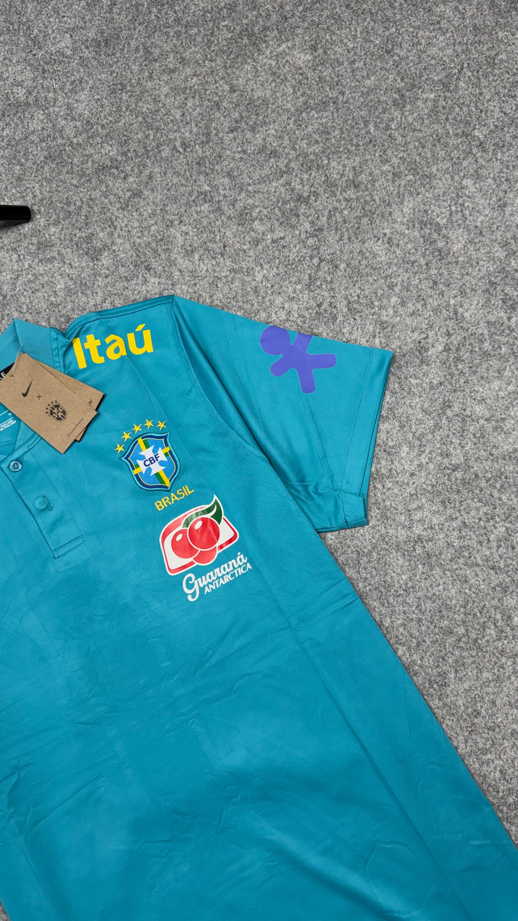 Camisa do Brasil Polo Azul Claro Pré-jogo Masculina