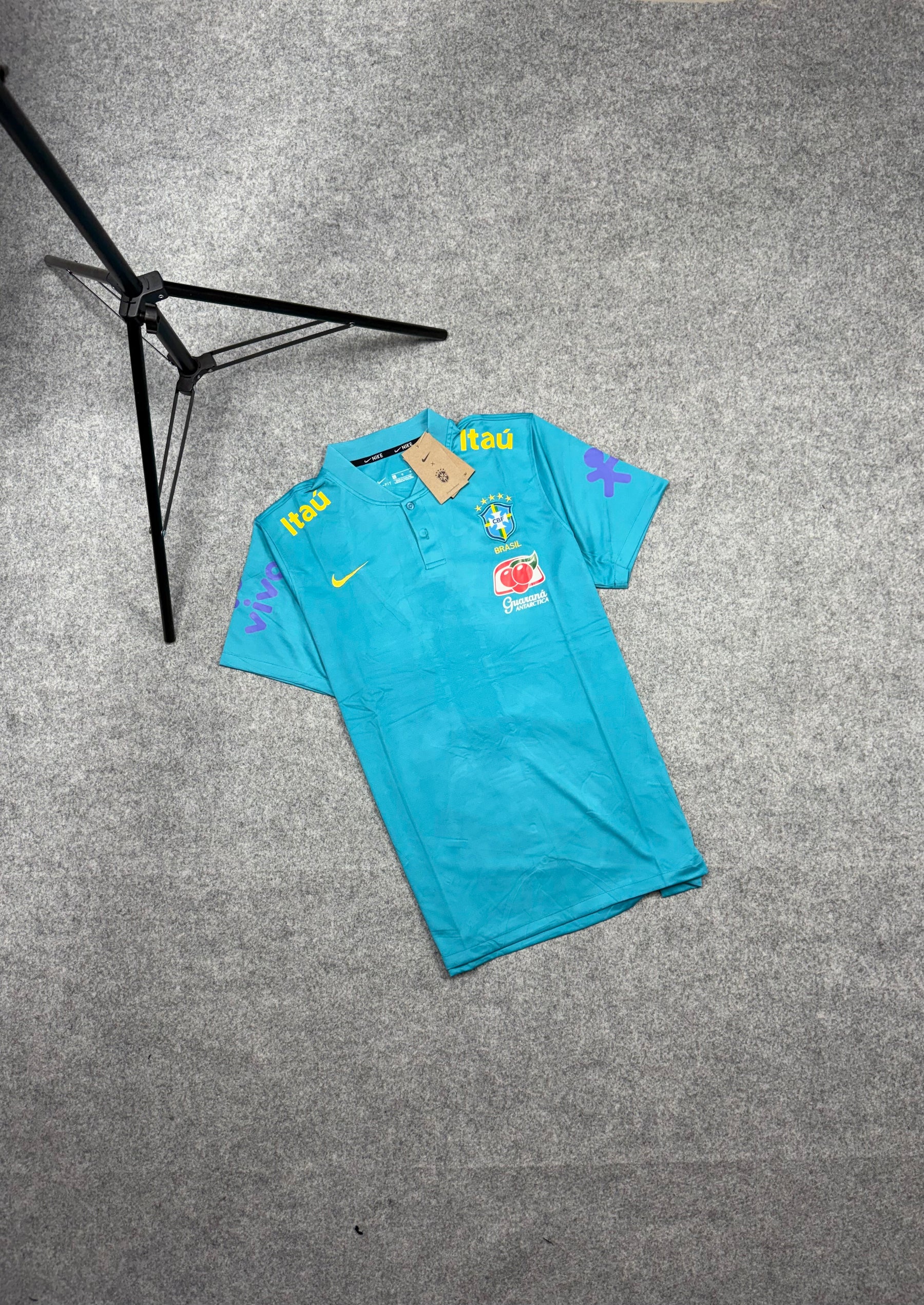 Camisa do Brasil Polo Azul Claro Pré-jogo Masculina