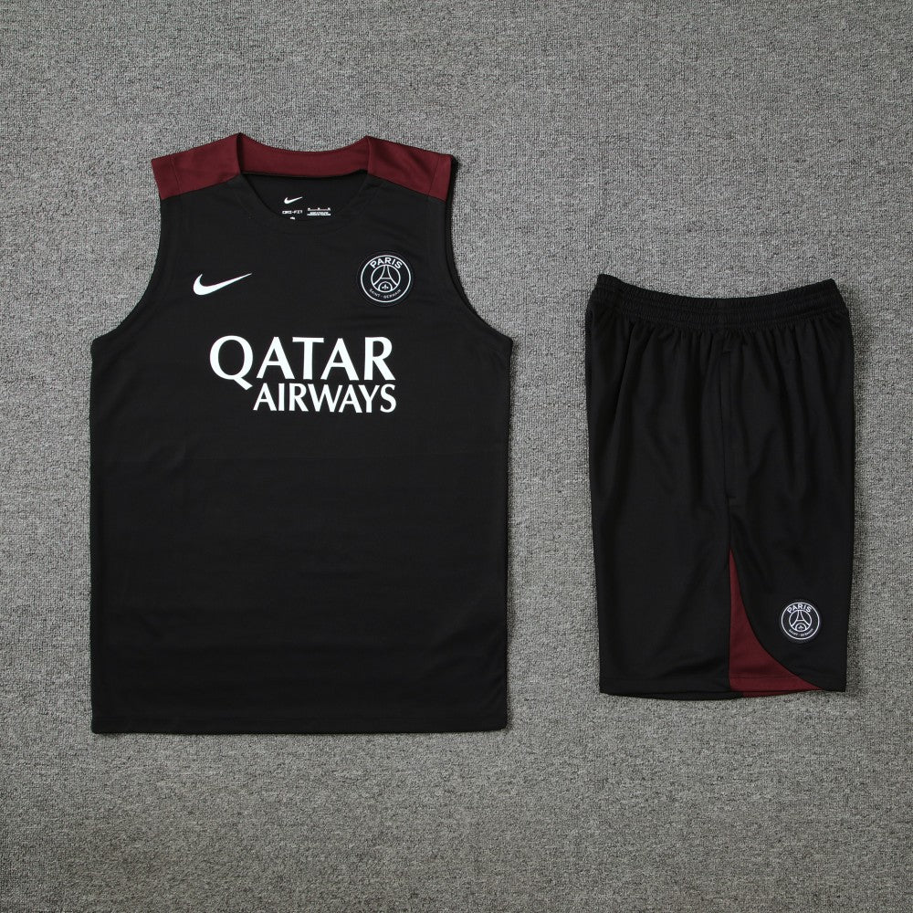 Kit Regata de Treino Paris Saint Germain PSG 2023/24 Masculino - Preto