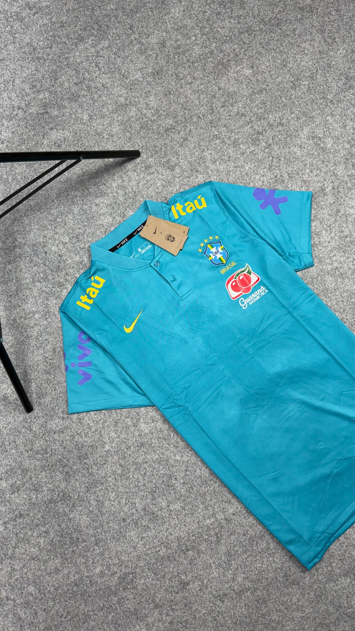 Camisa do Brasil Polo Azul Claro Pré-jogo Masculina