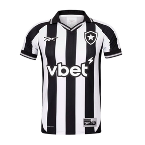 Camisa Reebok Botafogo I 25/26 Masculina Branco e Preto