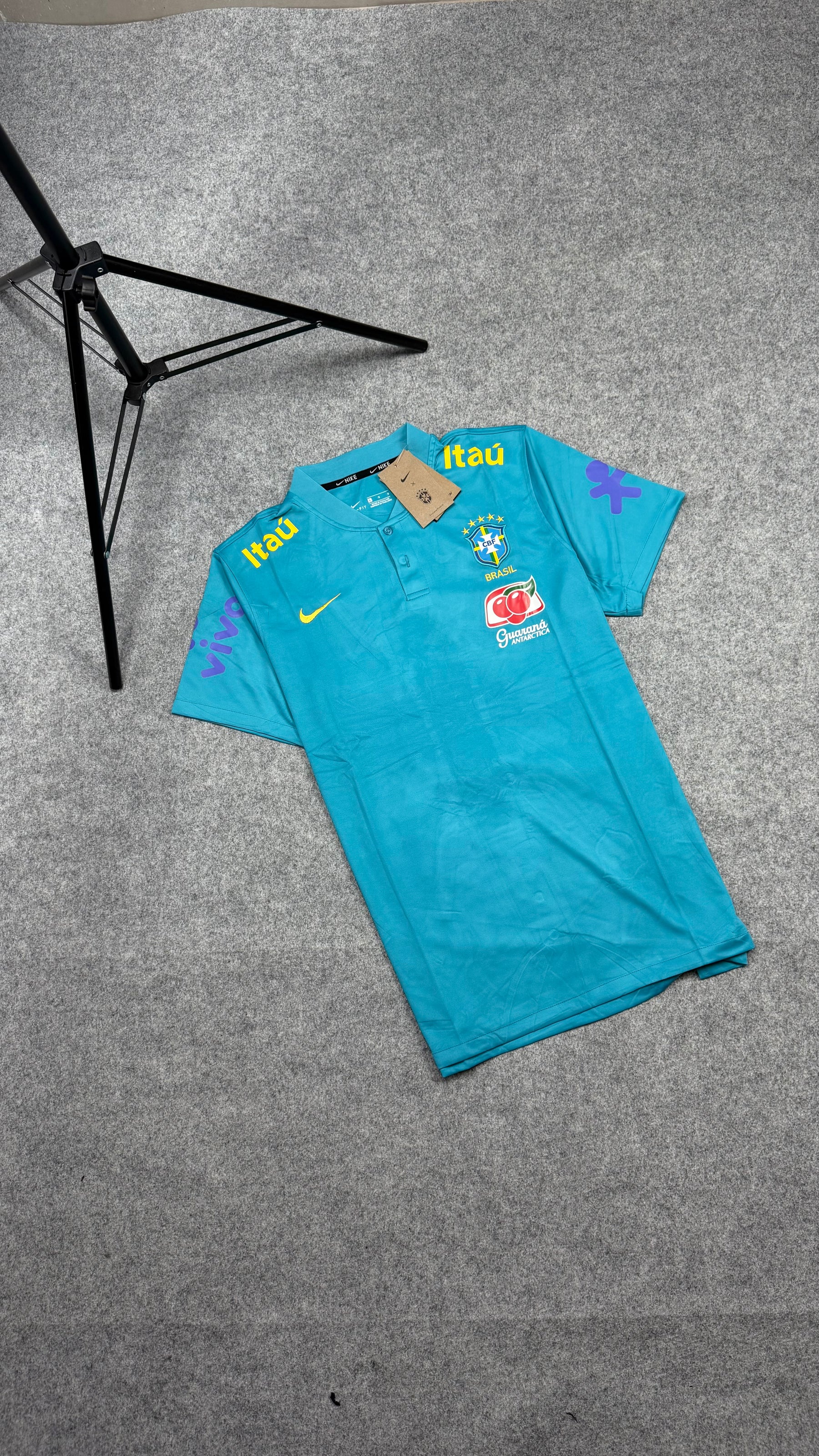 Camisa do Brasil Polo Azul Claro Pré-jogo Masculina