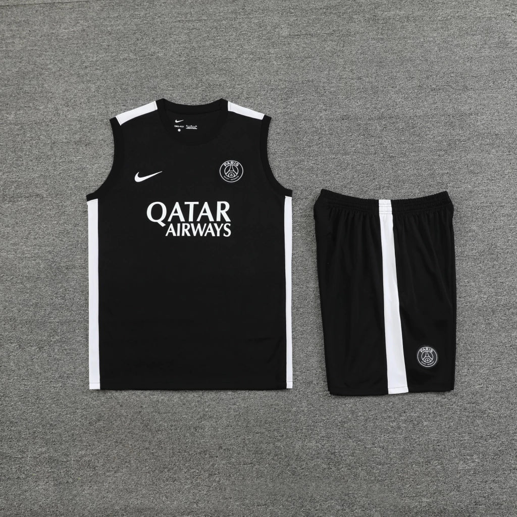 Kit Regata de Treino Paris Saint Germain PSG 2023/24 Masculino - Preto